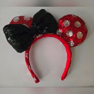 Sequin Disney Parks Polka Dot Minnie Ears Headband